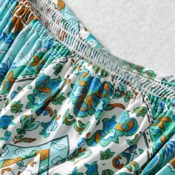 SOLD OUT Boho Floral Gypsy Crop Top & Wide Leg Pant Set - Picture 9 of 10